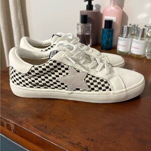 Vintage Havana Black and White Checkered Sneakers